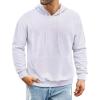 imageCOOFANDY Mens Hooded Sweatshirts Long Sleeve Casual Pullover Hoodie Waffle Knit Sweatshirt with PocketWhite