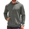 imageCOOFANDY Mens Hooded Sweatshirts Long Sleeve Casual Waffle Knit Pullover Hoodies with Kanga PocketDark Grey