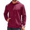 imageCOOFANDY Mens Hooded Sweatshirts Long Sleeve Casual Waffle Knit Pullover Hoodies with Kanga PocketWine Red