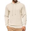imageCOOFANDY Mens Hoodie Long Sleeve Casual Pullover Hooded Sweatshirt Fashion Drawstring Hoodies with PocketBeige
