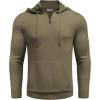 imageCOOFANDY Mens Knitted Hoodie Sweater Long Sleeve Turtleneck Quarter Zip Pullover Sweaters with PocketArmy Green