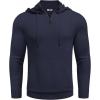 imageCOOFANDY Mens Knitted Hoodie Sweater Long Sleeve Turtleneck Quarter Zip Pullover Sweaters with PocketNavy Blue