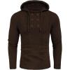 imageCOOFANDY Mens Knitted Hoodies Pullover Casual Long Sleeve Turtleneck SweatersDark Brown
