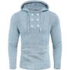 imageCOOFANDY Mens Knitted Hoodies Pullover Casual Long Sleeve Turtleneck SweatersSky Blue