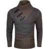 imageCOOFANDY Mens Knitted Turtleneck Sweater Long Sleeve Slim Fit Designer Shawl Collar PulloverA Brown
