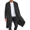 imageCOOFANDY Mens Long Cardigan Ruffle Shawl Collar Lightweight Open Front Drape Cape Overcoat with PocketsDark Greylong