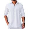 imageCOOFANDY Mens Long Sleeve Button Down Shirt Casual Untucked RegularFit Oxford Dress ShirtsWhite
