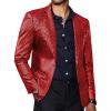 imageCOOFANDY Mens Metallic Jacket Regular Fit Blazer Casual 70s Disco Party Sport Coat05red