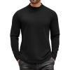 imageCOOFANDY Mens Mock Turtleneck Long Sleeve T Shirts Basic Casual Knitted Half Neck Thermal Lightweight Pullover Sweater01black