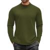 imageCOOFANDY Mens Mock Turtleneck Long Sleeve T Shirts Basic Casual Knitted Half Neck Thermal Lightweight Pullover SweaterArmy Green