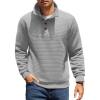 imageCOOFANDY Mens Quarter Pullover Quilted Sweatshirt Casual Knit Long Sleeve Mock Neck Sweater Waffle Collared PulloverLight Gray