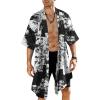 imageCOOFANDY Mens Ruffle Shawl Collar Lightweight Cardigan Long Kimono Jackets Open Front Drape Cape CoatBlack Tie Dye Print