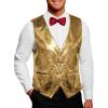 imageCOOFANDY Mens Sequins Vest Slim Fit Christmas Party Vest Shiny Dress Waistcoat for Wedding 80s 90s PromEventsGold