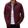 imageCOOFANDY Mens Shacket Long Sleeve Shirt Jacket with Pockets Lightweight Quilted OvershirtWine Red