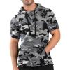 imageCOOFANDY Mens Short Sleeve Hoodie Workout Gym Sweatshirt Muscle Fit Fashion Athletic Hoodies Pullover Cotton Hooded TShirtsBlack Camo