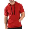 imageCOOFANDY Mens Short Sleeve Hoodie Workout Gym Sweatshirt Muscle Fit Fashion Athletic Hoodies Pullover Cotton Hooded TShirtsRed