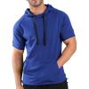 imageCOOFANDY Mens Short Sleeve Hoodie Workout Gym Sweatshirt Muscle Fit Fashion Athletic Hoodies Pullover Cotton Hooded TShirtsSnorkel Blue