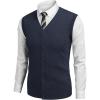 imageCOOFANDY Mens Sleeveless Sweater Vest VNeck Casual Cable Knit Button Down Cardigan VestNavy Blue
