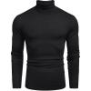 imageCOOFANDY Mens Slim Fit Turtleneck Sweater Casual Basic Knitted Long Sleeve Pullover SweaterAblack