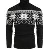 imageCOOFANDY Mens Slim Fit Turtleneck Sweater Casual Basic Knitted Long Sleeve Pullover SweaterSnowflake Black