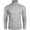 imageCOOFANDY Mens Slim Fit Turtleneck Sweater Casual Pullover Sweater Lightweight Ribbed Sweater01gray
