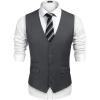 imageCOOFANDY Mens Suit Vest Formal Dress Vest Slim Fit Buesiness Wedding WaistcoatDark Grey