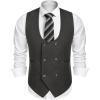 imageCOOFANDY Mens Suit Vest Slim Fit Double Breasted Dress Vest Casual Business Formal WaistcoatGray