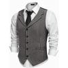 imageCOOFANDY Mens Suit Vests Slim Fit Waistcoat Notch Lapel Casual Formal VestDark Charcoal