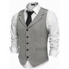 imageCOOFANDY Mens Suit Vests Slim Fit Waistcoat Notch Lapel Casual Formal VestGray