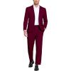 imageCOOFANDY Mens Suits 2 Piece Slim Fit Suit Set 2 Button Lightweight Casual Knit Blazer Suit Jacket PantsWine Red