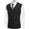 imageCOOFANDY Mens Sweater Vest V Neck Casual Sleeveless Knitted Button Cardigan VestBlack
