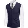 imageCOOFANDY Mens Sweater Vest V Neck Casual Sleeveless Knitted Button Cardigan VestNavy Blue