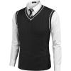 imageCOOFANDY Mens Sweater Vest V Neck Slim Fit Casual Sleeveless Twisted Knitted Pullover SweaterBlack