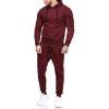 imageCOOFANDY Mens Tracksuit 2 Piece Hooded Athletic Sweatsuits Casual Running Jogging Sport Suit SetsWine Red