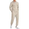 imageCOOFANDY Mens Tracksuit 2 Piece Hoodie Athletic Sweatsuits Casual Jogging Suit SetsKhaki