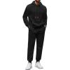 imageCOOFANDY Mens Tracksuit 2 Piece Hoodie Sweatsuit Sets Casual Athletic Jogging Suits Waffle Plaid Jacquard OutfitsBlack