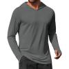 imageCOOFANDY Mens UPF 50 Hoodie Shirts Long Sleeve Rash Guard Sun Protection Fishing Shirts Lightweight Quick Dry HoodiesGray