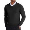 imageCOOFANDY Mens V Neck Sweater Lightweight Knitted Pullover SweatersBlack