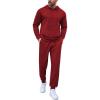imageCOOFANDY Sweatsuits for Men 2 Piece Tracksuit Casual Athletic Jogging Suit Hooded SetWine Red
