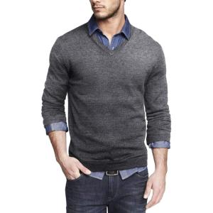 imageCOOFANDY Men Casual V Neck Sweater Ribbed Knit Slim Fit Long Sleeve Pullover TopPat1