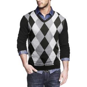imageCOOFANDY Men Casual V Neck Sweater Ribbed Knit Slim Fit Long Sleeve Pullover TopPattern 10