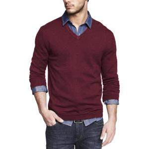 imageCOOFANDY Men Casual V Neck Sweater Ribbed Knit Slim Fit Long Sleeve Pullover TopPurple