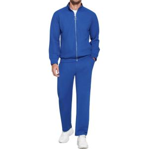 imageCOOFANDY Mens 2 Piece Tracksuit Casual Sweatsuits Full Zip Track Suits Jogging Athletic Suit SetsSapphire Blue