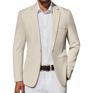 imageCOOFANDY Mens Casual Blazer Lightweight Sport Coat One Button Suit JacketBeige