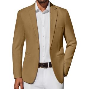 imageCOOFANDY Mens Casual Blazer Lightweight Sport Coat One Button Suit JacketBrown