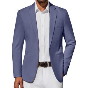 imageCOOFANDY Mens Casual Blazer Lightweight Sport Coat One Button Suit JacketGrey Blue