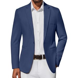 imageCOOFANDY Mens Casual Blazer Lightweight Sport Coat One Button Suit JacketNavy Blue
