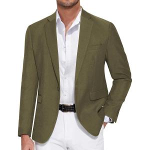 imageCOOFANDY Mens Casual Blazer One Button Sport Coat Slim Fit Lightweight Suit Blazer JacketArmy Green