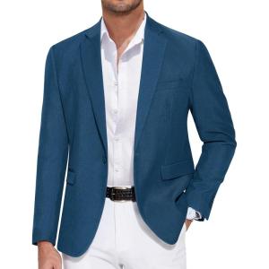 imageCOOFANDY Mens Casual Blazer One Button Sport Coat Slim Fit Lightweight Suit Blazer JacketBlue