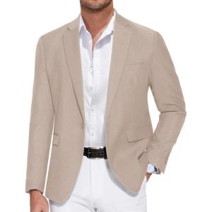 imageCOOFANDY Mens Casual Blazer One Button Sport Coat Slim Fit Lightweight Suit Blazer JacketChampagne
